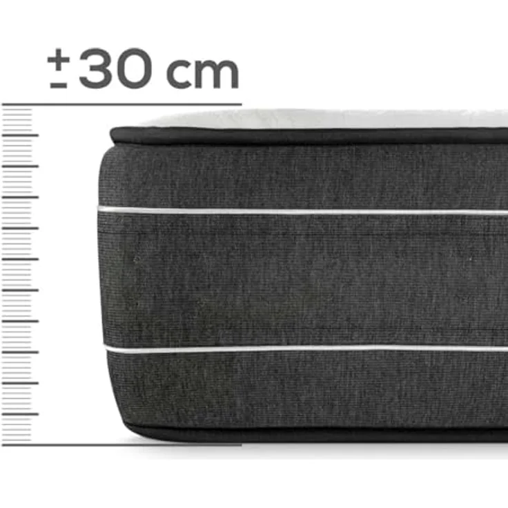Somnia Descanso Viskoelastische Matratze Medical Premium 120x190 cm, ergonomisch und bequem, Dicke 30 cm, HR-Kern, milbendicht, antibakteriell und hypoallergen – Bild 3