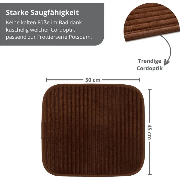 liebling Badematte Badvorleger, Badteppich, rutschhemmend beschichtet, fußbodenheizungsgeeignet, Polyester, quadratisch, starke Saugfähigkeit, für alle Bodenbeläge, in verschiedenen Farben – Bild 3