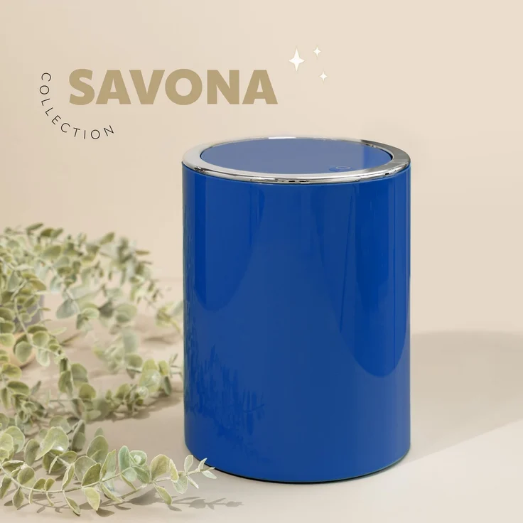 Kosmetikeimer SAVONA 5,5 Liter aus Kunststoff, rund - blau – Bild 3
