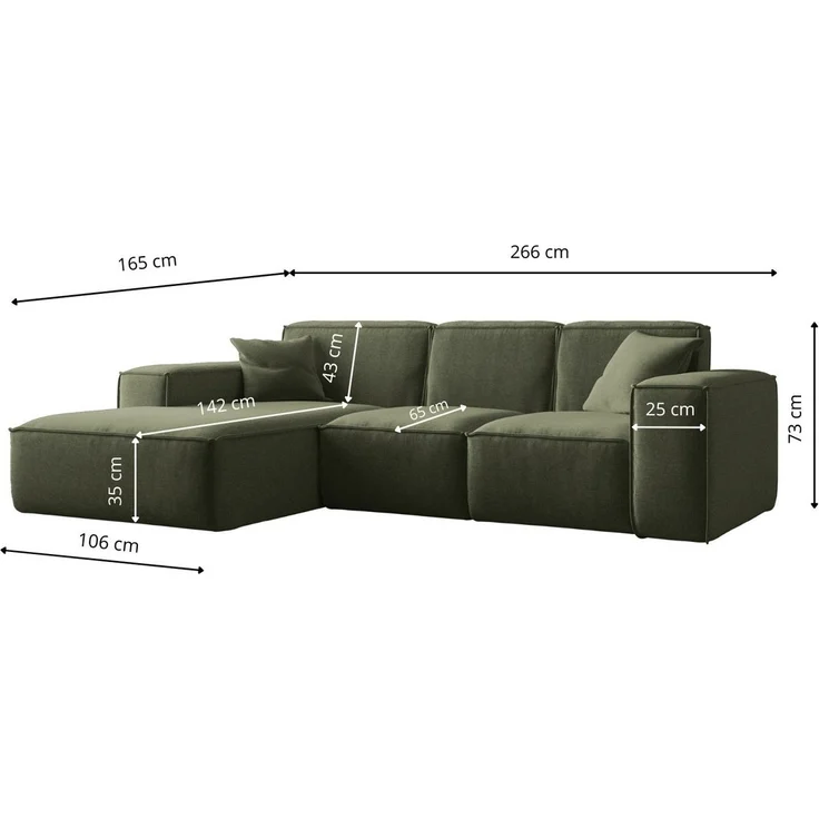 Kaiser Möbel Ecksofa Eckcouch SIENA L-Form, Stoff Poso/Salvador/Maloy/Artico/Velo, Einzelsofa, Bequem, originelles Design, praktisch, viele Farben – Bild 2