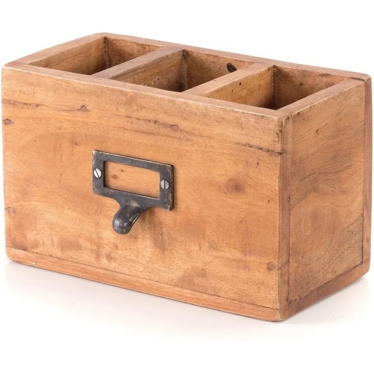 DESIGN DELIGHTS Aufbewahrungsbox STIFTEHALTER "BOX 18", Altholz massiv, 19x12 cm (BxH), Stiftebox, F – Bild 1