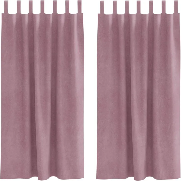 Verdunkelungsvorhänge 2 pcs | für Wohnzimmer & Schlafzimmer Dunkelrosa 140 x 175 cm Samt