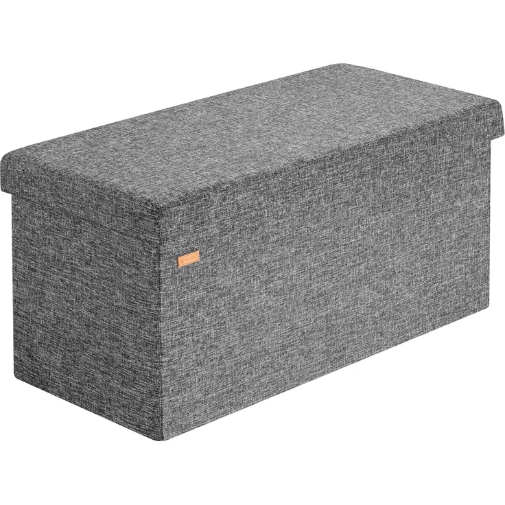 Casaria Sitztruhe mit Stauraum 80 x 40 x 40 cm Faltbar 100L Gepolstert Deckel Stoff Wohnzimmer Schlafzimmer Sitzhocker Sitzbank Aufbewahrungsbox Dunkelgrau