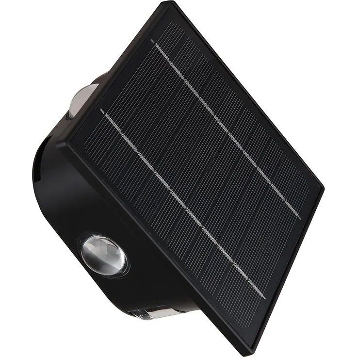 LED Wandlampe Solarleuchte, Akku, IP54, schwarz, H 13,1 cm