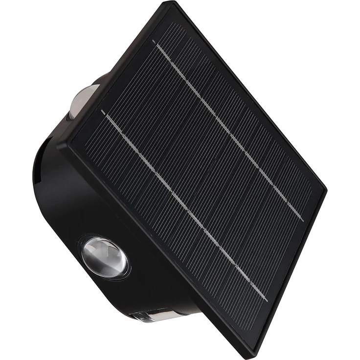 LED Wandlampe Solarleuchte, Akku, IP54, schwarz, H 13,1 cm – Bild 1
