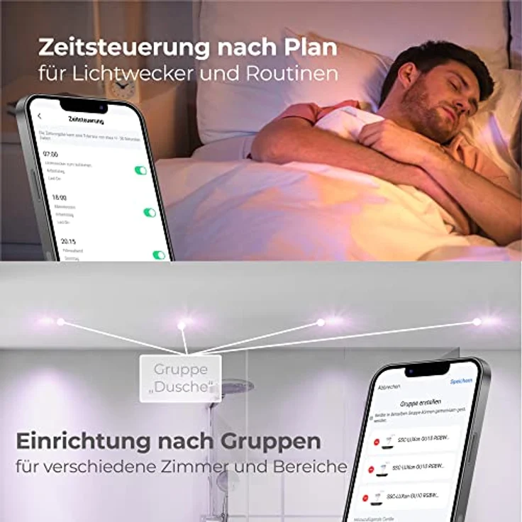 SSC-LUXon 3x BEDA Bad Einbaustrahler, IP65 dimmbar Smart mit WiFi RGB & Weißtönen, kompatibel mit Alexa, Siri & Google – Bild 5