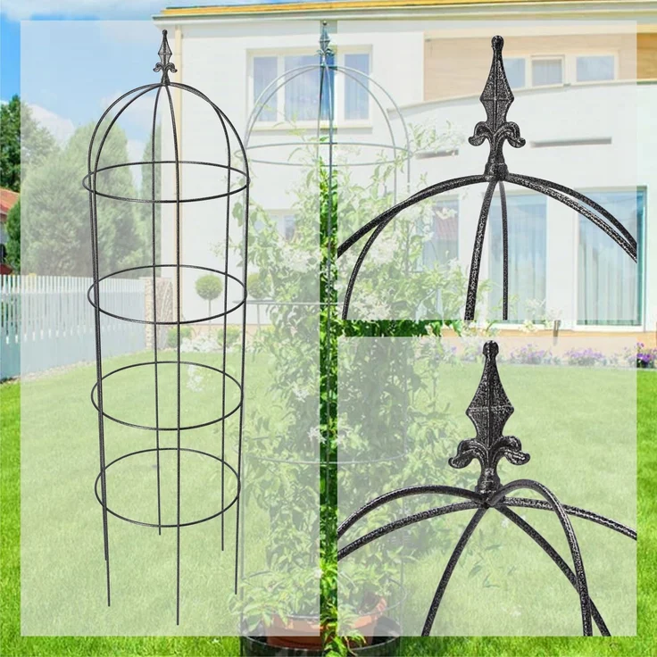 KADAX Gartenobelisk aus Metall für Blumen und Rosen, 150 cm – Bild 5