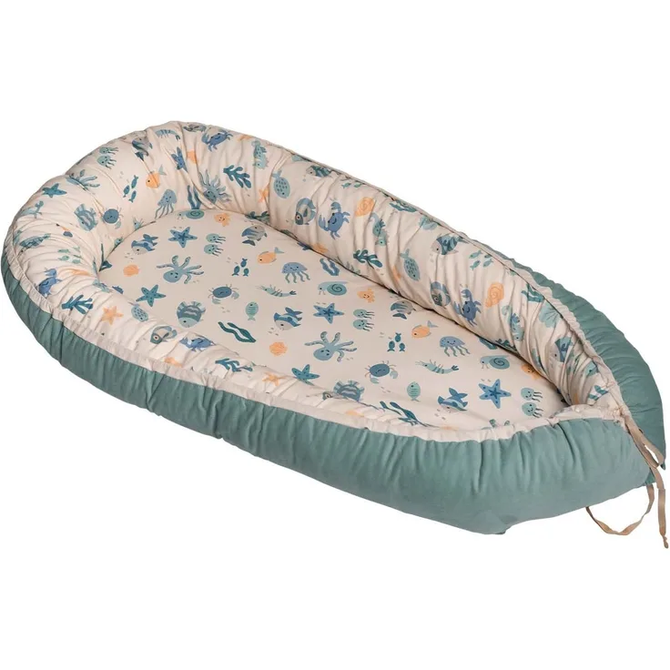 ULLENBOOM Babynest – OEKO-TEX Materialien, Made in EU – Babynestchen Neugeborene, Kuschelnest Baby, tragbares Reisebett, gepolstert & waschbar (55x95 cm)