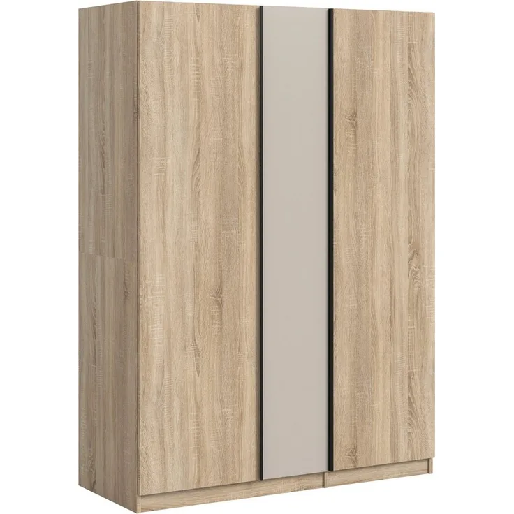 Home affaire Kleiderschrank BENDINGO, TOPSELLER!, Schlafzimmerschrank, Schrank, Garderobenschrank (OTTO BESTSELLER, Garderobe & Schlafzimmer) Breite 130cm, Eiche NB, 3-türig, 2 Kleiderstangen und 2 Ablageböden