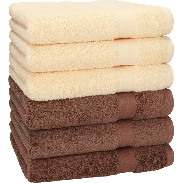 Betz Handtücher 6 Stück Premium Größe 50 x 100 cm Farbe beige/nuss Braun, 100% Baumwolle (Set, 6-St) – Bild 5