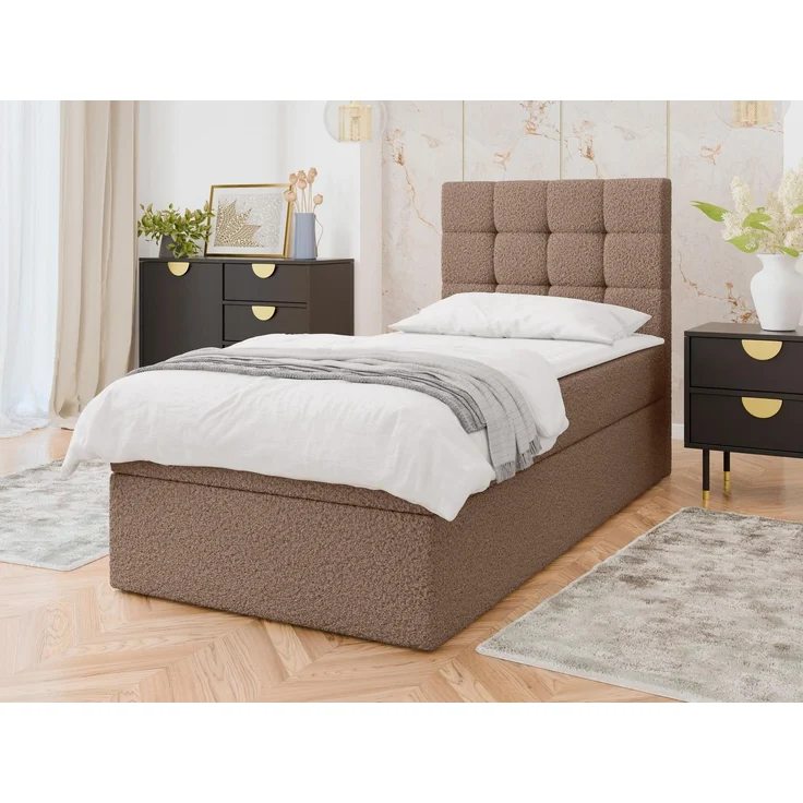 Boxspringbett Gazel Single Boucle (Farbe: Lambi 04, Größe: 90 x 200) – Bild 2