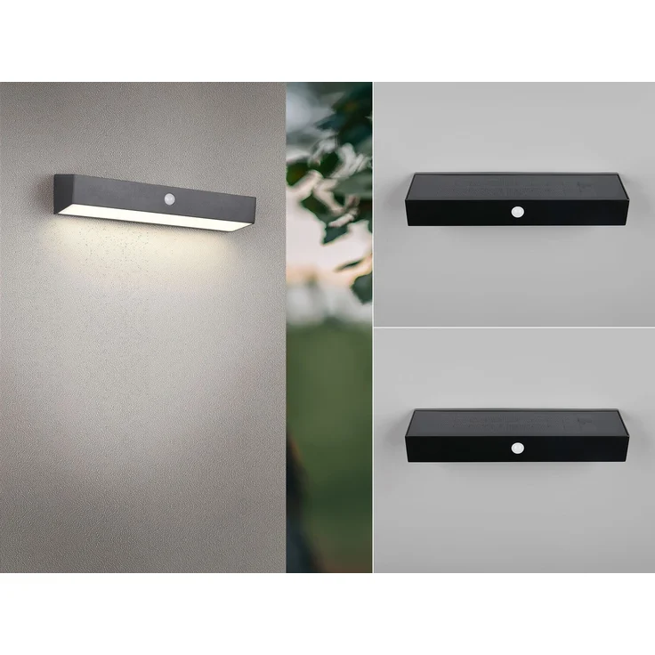 2er SET Solar Wandleuchten auch per USB aufladbar mit Bewegungsmelder, B: 30cm – Bild 1