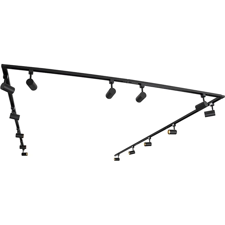 Qazqa Schienensystem-Sets Jeana, ohne Leuchtmittel, GU10, Schwarz, Modern, Stahl, Deckenstrahler 14-flammig – Bild 6