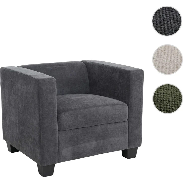 Sessel Lille, Loungesessel Polster-/Cocktailsessel, Nosagfederung Stoff/Textil Chenille (260g/m²) ~ dunkelgrau – Bild 10