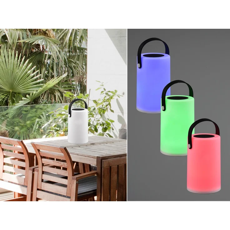 Kleine Akku Tischleuchte GARCIA RGB, Solar & USB aufladbar,Höhe 20cm – Bild 1