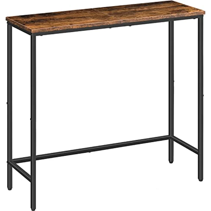 HOOBRO Schmal Konsolentisch, 75 cm Beistelltisch, Flurtisch, Kleiner Ausstellungstisch, Sofatisch für kleinen Raum, für Eingang, Flur, Dunkelbraun-Schwarz EBF75XG01 – Bild 2