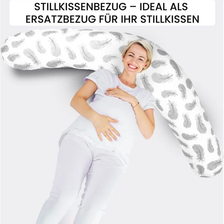 Amilian Stillkissenbezug 170 cm - Kissenbezug für Stillkissen, Seitenschläferkissen -Bezug, 100% Baumwolle - weicher und pflegeleichter Ersatzbezug – Bild 3