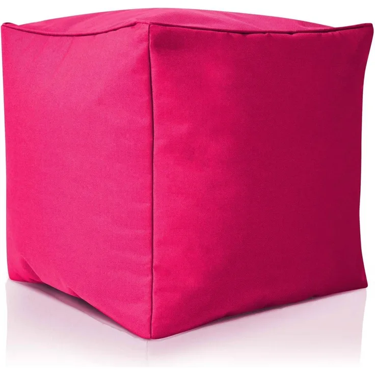 Green Bean© Outdor Pouf-Hocker 40 x 40 x 40 cm mit EPS-Perlen Füllung - Erweiterung & Addon für Sitzsäcke: Fußhocker Fußkissen - Bodenkissen Kinder & Erwachsene - Fußablage Sitzkissen Pink
