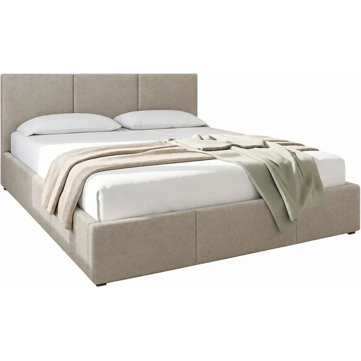 Home Collective Polsterbett Bett Doppelbett Bettgestell mit Lattenrost & Stauraum, mehrere Größen (Größen: 120x200 140x200 160x200 180x200, samtweicher Veloursstoff, in Europa hergestellt), Bettkasten, flexibler Lattenrost mit Härtegradeinstellung Taupe – Bild 2