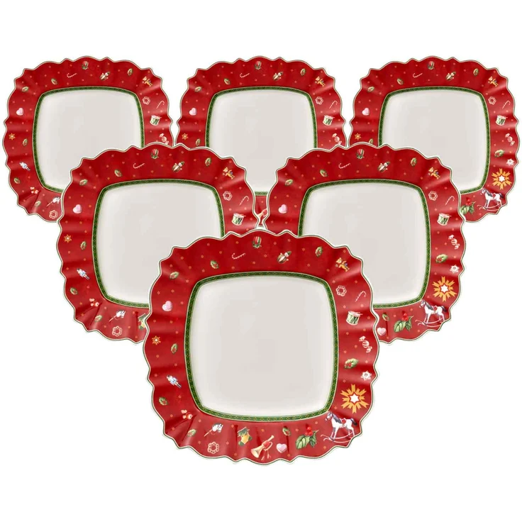 Villeroy & Boch Toy's Delight Speiseteller 28 x 28 cm 6er Set Rot – Bild 1