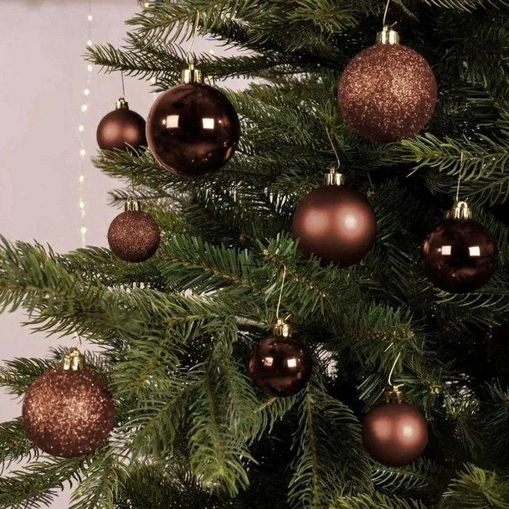 LS-LebenStil Weihnachtsbaumkugel 30 Kunststoff Weihnachtskugeln Braun Espresso 4cm-6cm Baumkugel Dekoku (30 St), Bruchsicher Christbaumschmuck Weihnachtsbaumschmuck Deko Kugeln – Bild 4