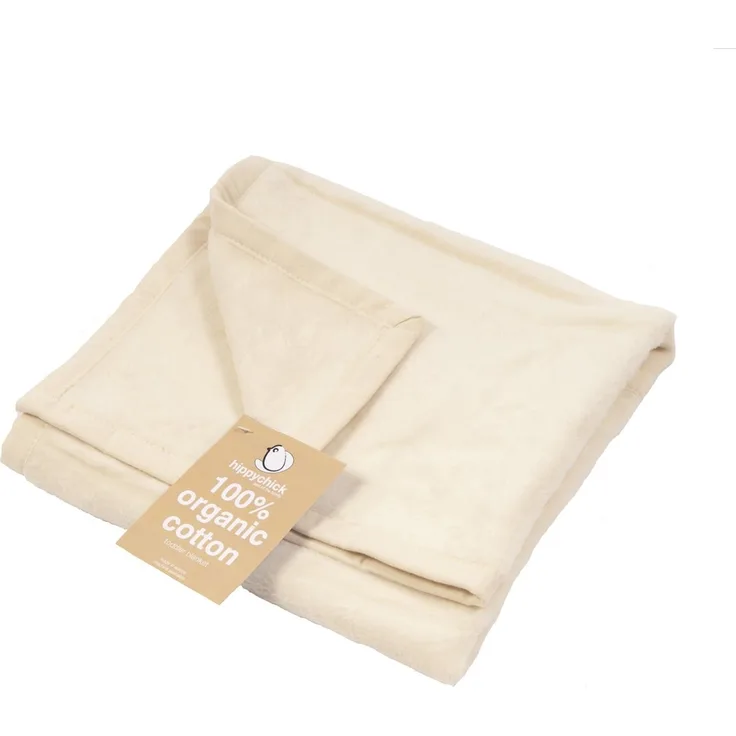 Hippychick Organische Fleece Kinderbett Decke - Natur - Naturfarben Bio-Qualität100x150 cm