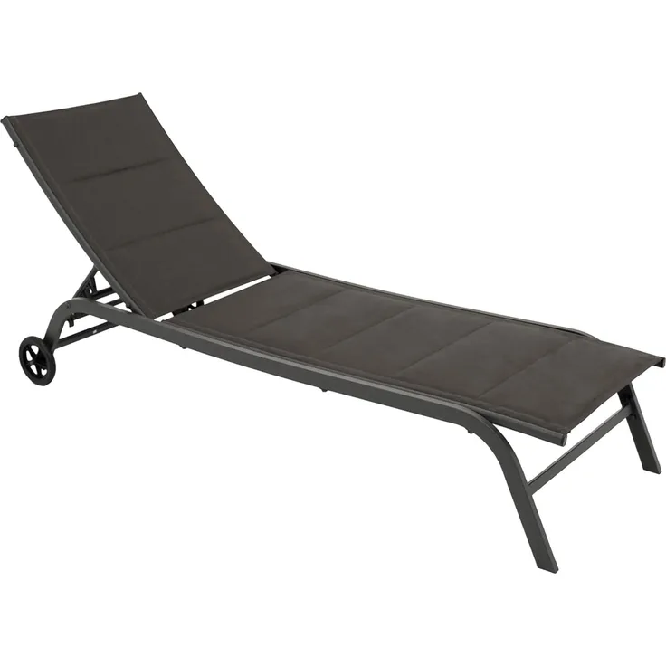 DEGAMO Rollliege RIVA, Metall anthrazit, Bezug Kunstgewebe gepolstert grau, verstellbar