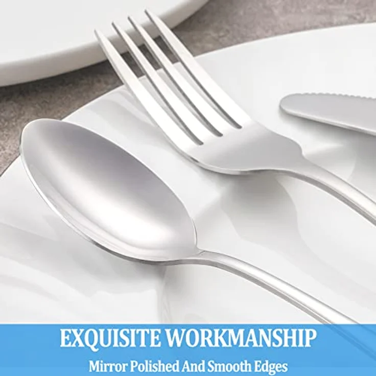 Teelöffel-Set, 16 Stück, 17 cm, Silber-Löffel, Premium-Lebensmittelqualität, 18 10 Edelstahl, langlebige Metall-Teelöffel, kleine Besteck-Löffel, Küchen-Löffel, Spiegel-Finish & spülmaschinenfest 6. 7'' silber – Bild 5