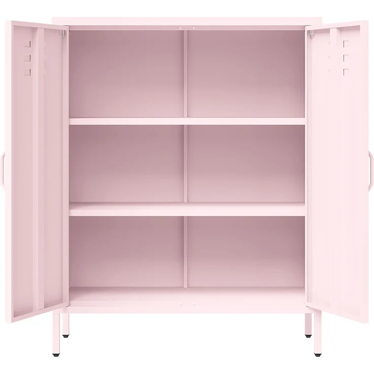 skølm 'Atria' Metallkommode, rosa, 100x38x80 cm, Metallschrank mit 3 Fächern – Bild 9
