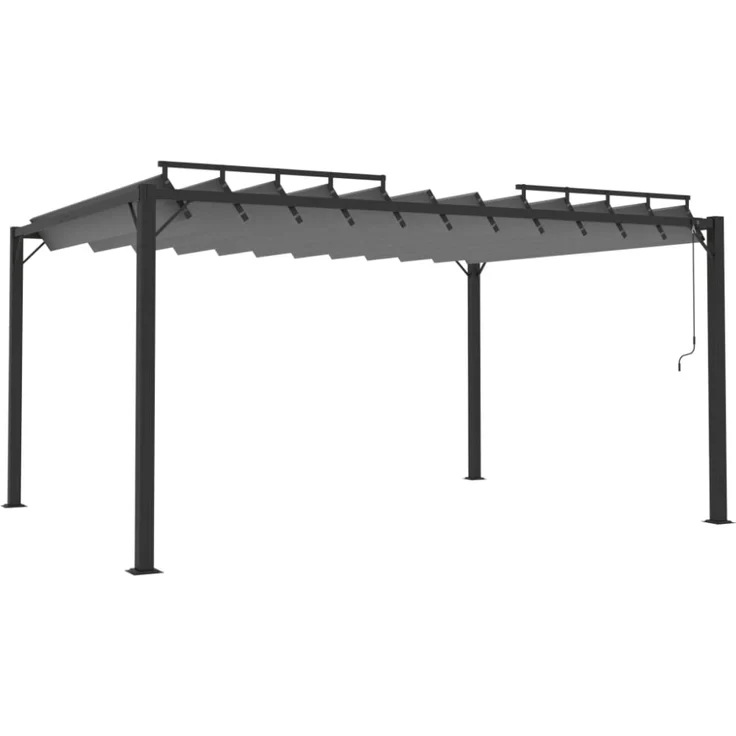 vidaXL Pergola mit Lamellendach 3x4 m Anthrazit Stoff und Aluminium 313929 – Bild 3