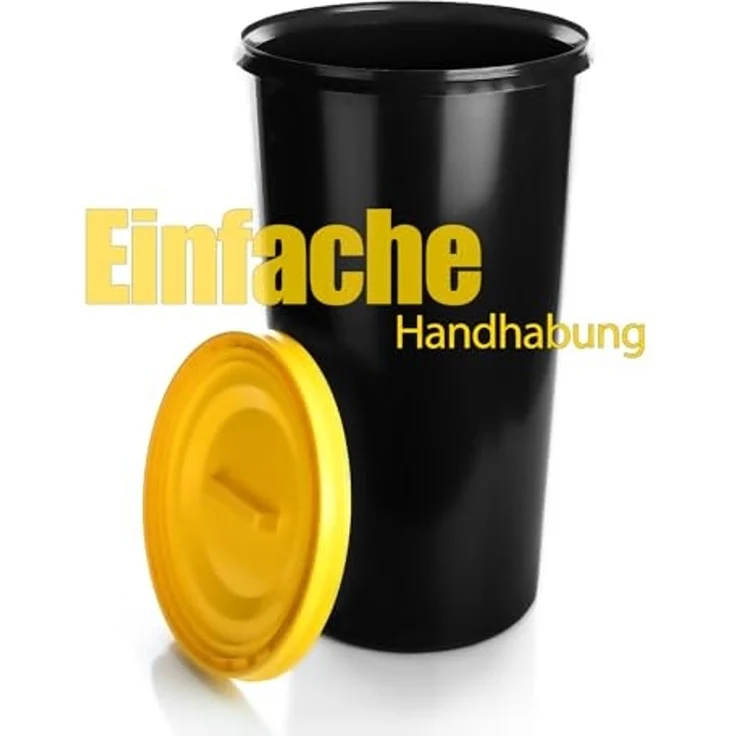 BigDean wetterfeste Universaltonne 60L mit luftdicht verschließbarem Deckel in Gelb – auch als Mülleimer – Futtertonne oder Mülltonne geeignet – Innen + Außen geeignet – Made in Germany – Bild 2