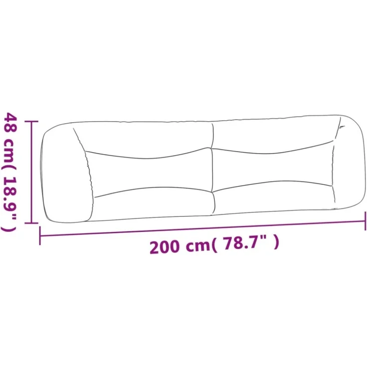 vidaXL Kopfteil-Kissen Hellgrau 200 cm Stoff 374616 – Bild 4