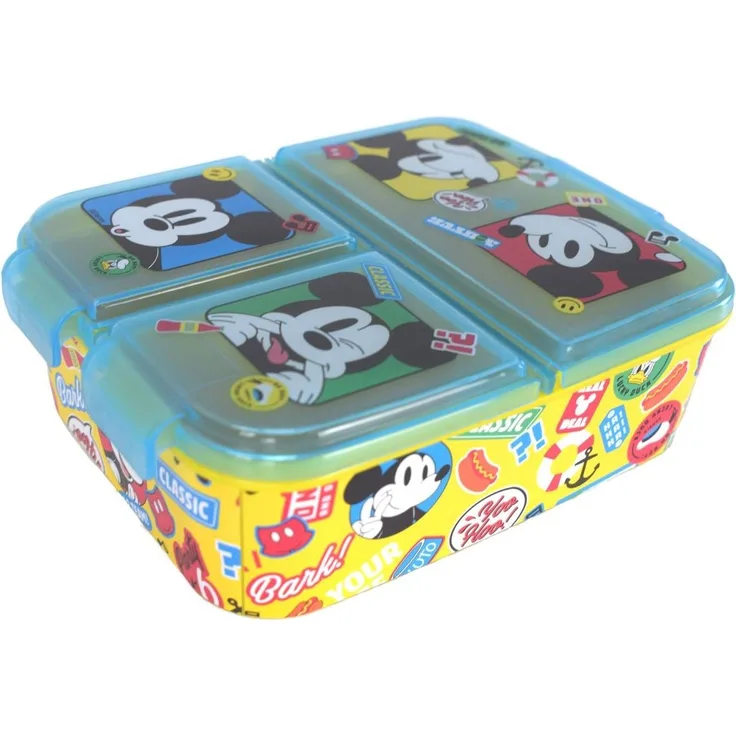 Lunchbox für Kinder mit 3 Fächern aus Kunststoff verschiedene Motive Mickey Mouse