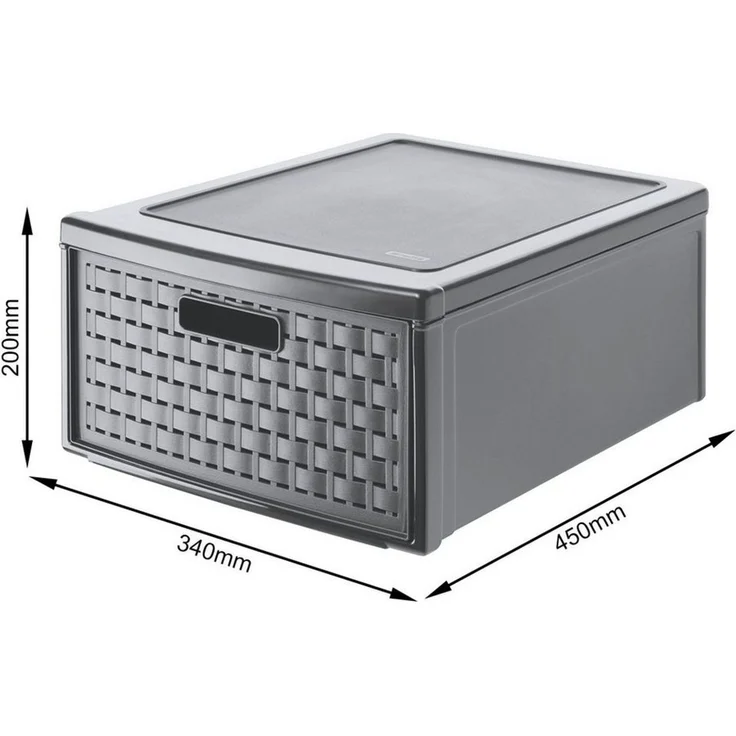 Rotho Schubladenbox Country groß, 19,2 L anthrazit – Bild 3