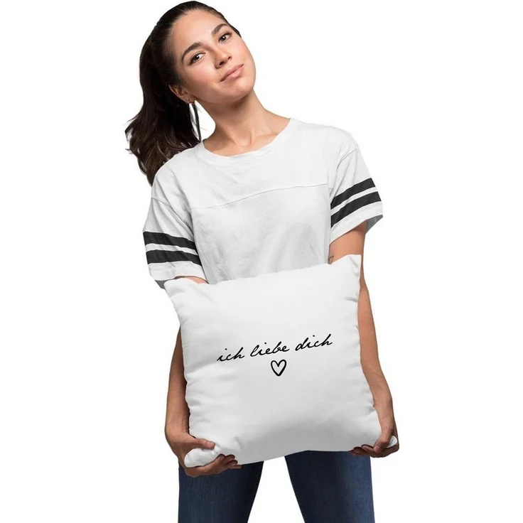 MoonWorks Dekokissen Kissen-Bezug Liebesbotschaft Herz ich liebe dich Geschenk Frau/Mann Geliebte/r Jahrestag Valentinstag Weihnachten MoonWorks® – Bild 3