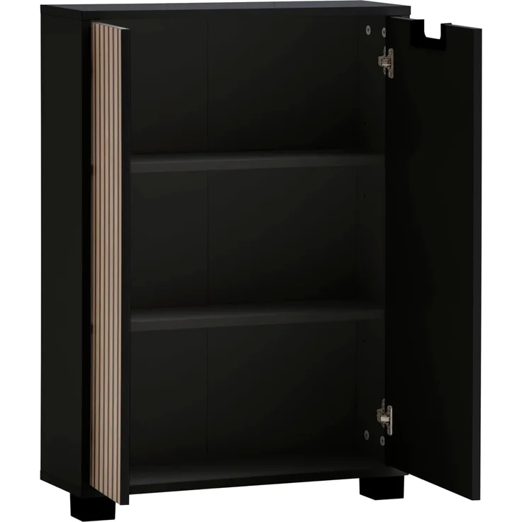 Schildmeyer Midischrank Ryker Highboard, Breite 59 cm (1-St) Tür links in Akustik-Optik - Breite: 19,5 cm, rechts: 36,1 cm – Bild 3