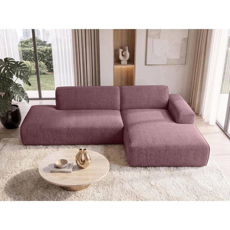 AX LIVING Ecksofa Modern Didim Duo 284 cm Rosa Chenille Eckcouch R – Bild 2