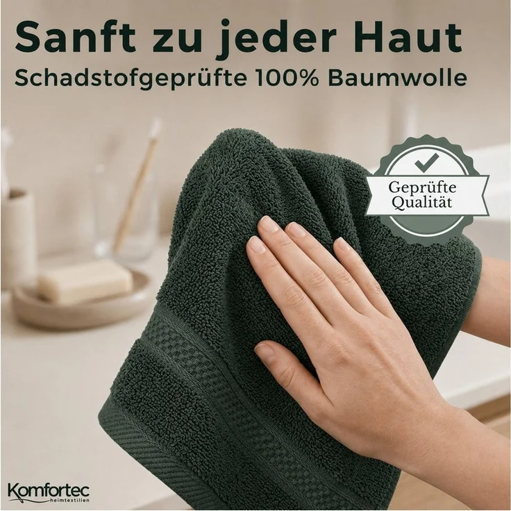 Komfortec Gästehandtücher Set aus 100% Baumwolle, (12-St) – Bild 3