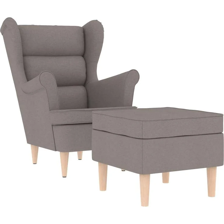 vidaXL Sessel mit Fußhocker Taupe Stoff 3307995 – Bild 2