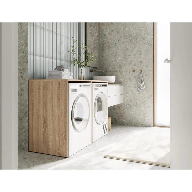 Platan Room Waschmaschinenumbauschrank DORA Waschmaschinenschrank 130 cm breit Überbauschrank Waschmaschine oder Wäschetrockner Schrank für Bad – Bild 2