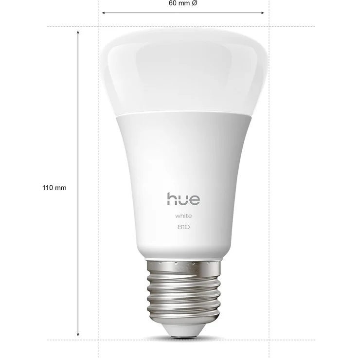 Philips Hue Smart LED A60 Lampe, White and Color Ambiance, E27 Sockel, 9,5 W, Vollspektrumlicht 1000 K–20000 K, 1100 Lumen, dimmbar, kompatibel mit Alexa, Google Assistant und Apple Home, 2er Pack – Bild 5