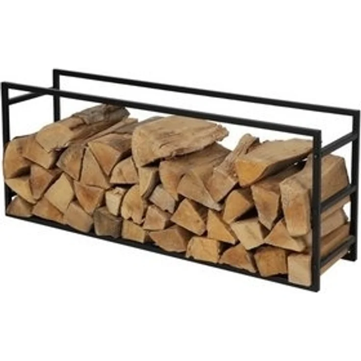 Urban Living Kaminholzregal Holzstapelregal Kaminholz Stapelregal Standregal, BxTxH:100x25x40 cm, (freistehend), in Schwarz – Bild 4