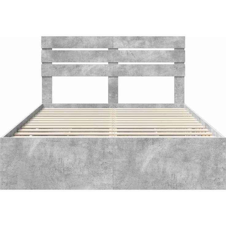vidaXL Bettrahmen mit Kopfteil Betongrau 150 x 200 cm Ingenieurs Holz 3411496 – Bild 8