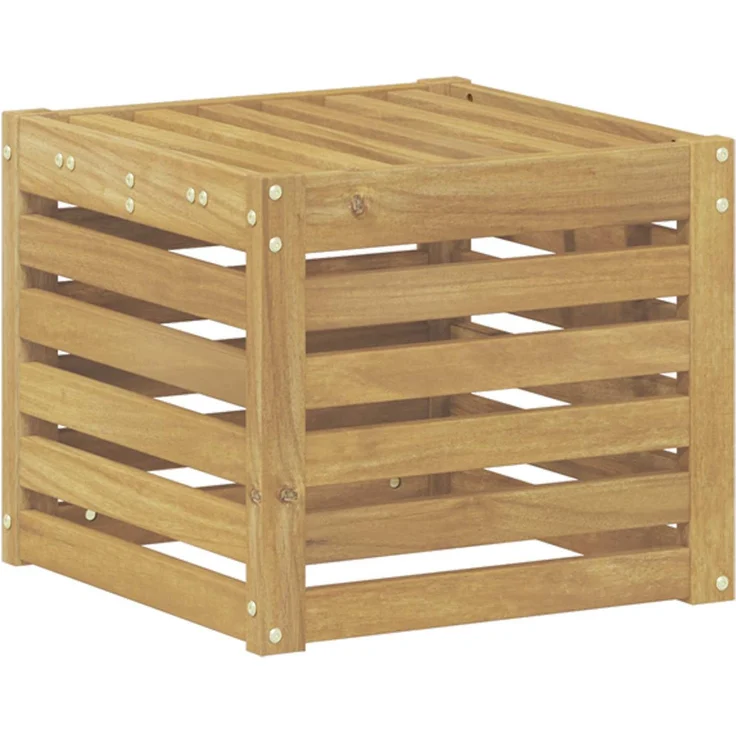 vidaXL Outdoor-Sofagarnitur Weiß 35 x 38 x 37 cm Massivholz Akazie 901679 – Bild 2