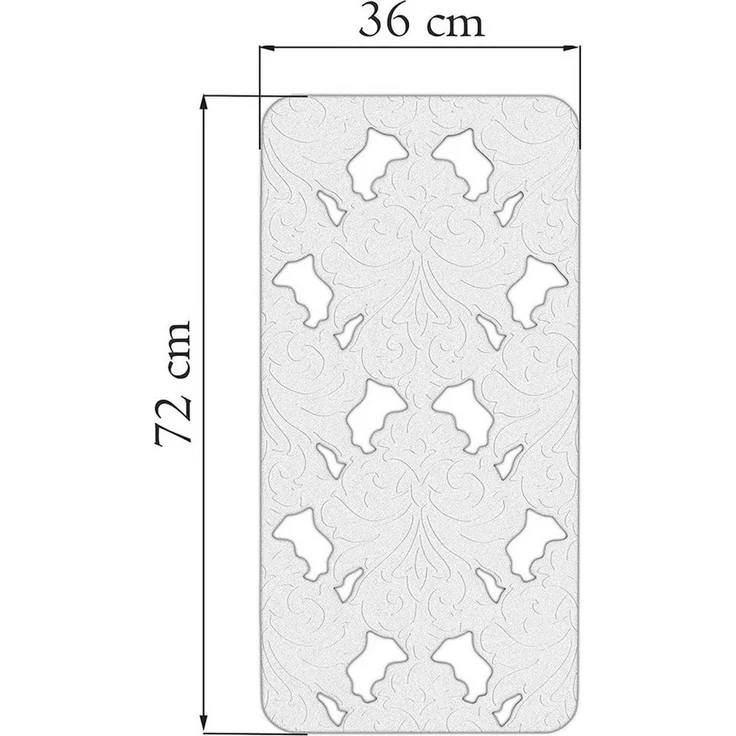 Lashuma Badematte Barocco, Höhe 5 mm, Kautschuk, rechteckig, Antirutschmatte Kautschuk, Wanneneinlage 72x36 cm – Bild 2