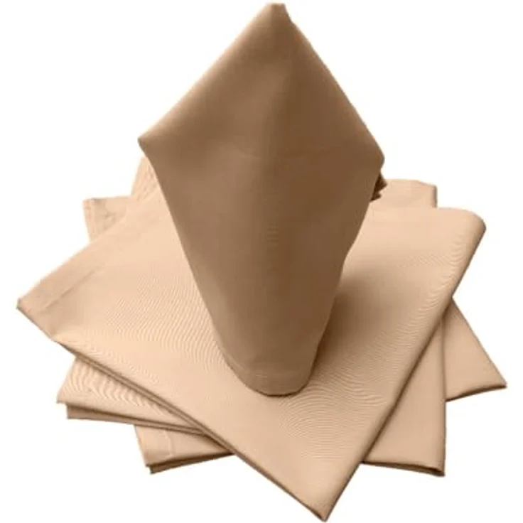 Lemos Home Hochwertige Stoffserviette Tischtuch 4 Stück aus 100% Baumwolle Kollektion Konzept, Farbe & Größe wählbar (Stoffserviette 4er Set - 45x45cm, Camel) – Bild 3