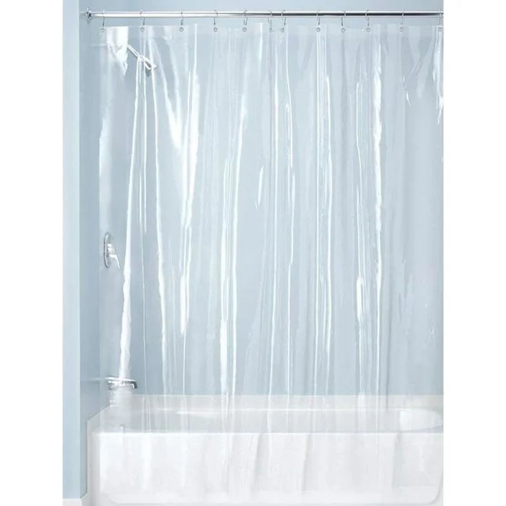 Duschvorhang XL Duschabtrennung Spritzschutz 243,8 cm lang mDesign Transparent – Bild 4
