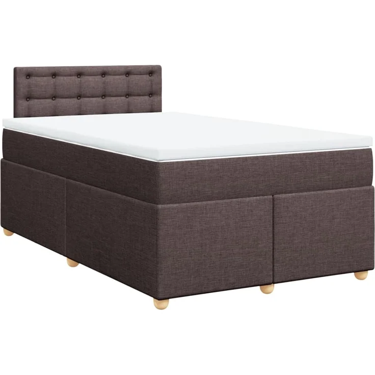 vidaXL Boxspringbett mit Matratze Dunkelbraun 120x200 cm Stoff 3288964 – Bild 3