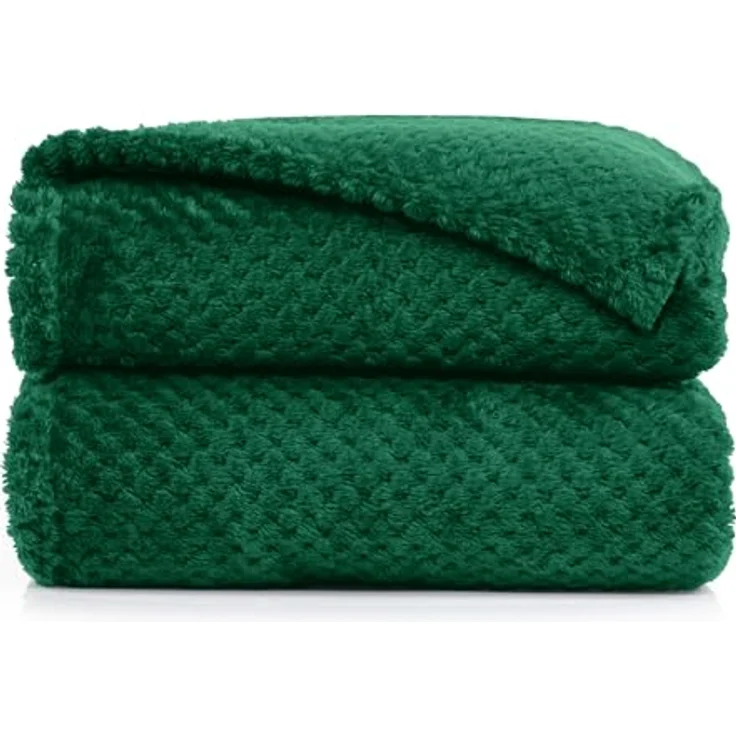 DecoKing Kuscheldecke 150x200 cm flaschengrün Decke Microfaser Wohndecke Tagesdecke Fleece weich sanft kuschelig skandinavischer Stil grün dunkelgrün Henry – Bild 2