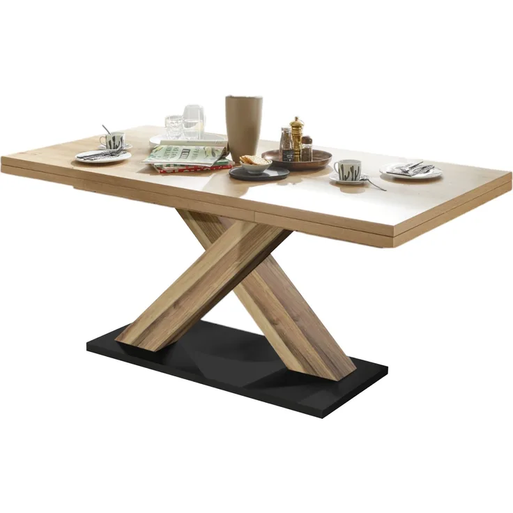 Esstisch ausziehbar Elene 180x90x76 Plankeneiche/Asteiche 13985-180